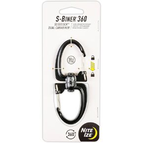 Nite Ize S-Biner 360 SlideLock Dual Carabiner, Swivel Carabiner for Keys and Gear 50 lbs, Size #4