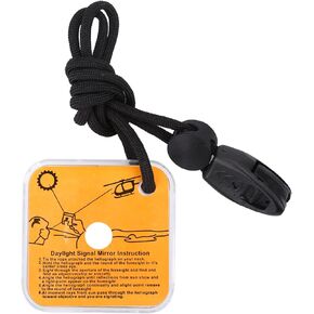 Survival Mirror, Multifunctional Signal Mirror Survival Mirror with Lanyard, Outdoor Portable Rescue Mirror for Hiking, Camping, Backpacking and Emergency Situations