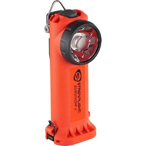 Streamlight 90044 Survivor X USB 250-Lumen USB Rechargeable Right-Angle Firefighter's Flashlight with SL-B26 Battery Pack, Orange