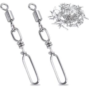 Goture High Strength Fishing Snap Swivels Ball Bearing Swivels Stainless Fishing Swivels Saltwater Corrosion Resistance Barrel Swivel for Freshwater Fishing