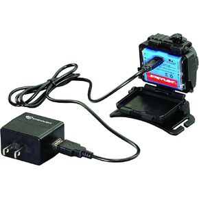 Streamlight 61603 125-Lumen Double Clutch USB Rechargeable Headlamp with 120V AC Charger and Adjustable Elastic and Hard Hat Straps, Black