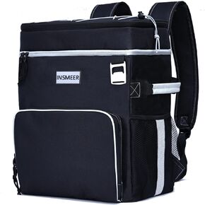 INSMEER Cooler Backpack, 32Cans/24L Large Backpack Cooler, Collapsible Soft Cooler Bag with Leakproof and Water-Resistant- Ideal for Beach, Travel, Picnic, Hiking, and Grocery Shopping
