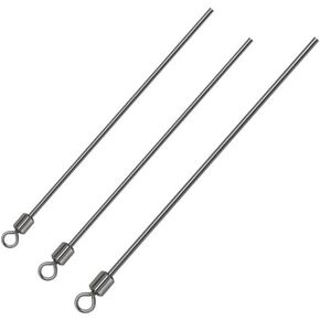 KTGCOZS pack of 100 Fishing Spinner Shaft Looped Wire Stainless Steel Lure Making Supplies