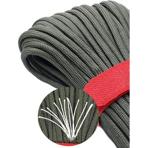 100ft Paracord Rope 5/32 Inch Parachute Cord 11-Strand Core Tested to 550lb Paracord (Army Green 11-Strand)