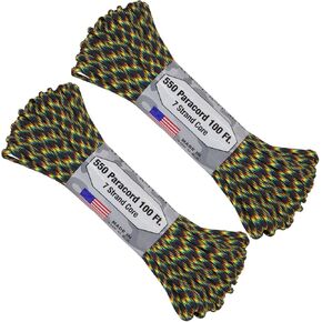 Atwood Rope - Galaxy 550 Paracord, 7 Strand Core 1/8 inch x 100 foot - 2 Pack