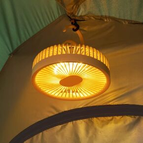 ZKLiLi Camping Fans for Tents,Camping Fan with Light,Camp Fan for Tent, Personal USB Desk Fan Rechargeable Remote Control White Fan, 7 Inch Portable Outdoor Small Hanging Tent Fan