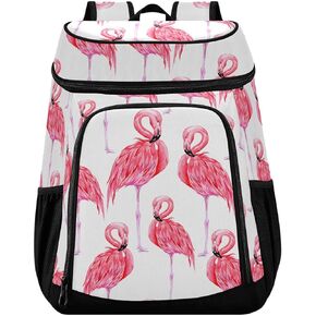 Pink Flamingo Cooler Backpack 36 Cans Insulated Backpack Cooler Leak Proof Cooler Bag Lightweight Backpack for Lunch Camping Picnic Beach