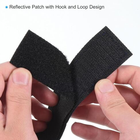 PATIKIL Reflective Patch 1"x4", 4 Pcs Hook & Loop Fastener Safety Appliques for Night Sportsperson Worker Hiker, Blue in Saudi Arabia