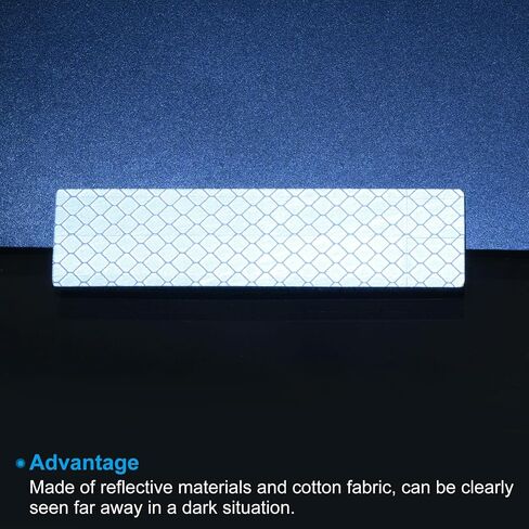 PATIKIL Reflective Patch 1"x4", 4 Pcs Hook & Loop Fastener Safety Appliques for Night Sportsperson Worker Hiker, Blue in Saudi Arabia