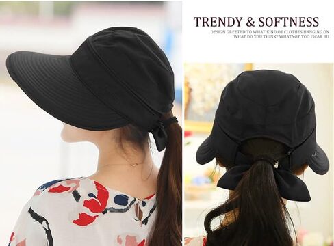 Women Beach Hat Wide Brim Summer Sun Fishing Hat UPF 50+ Protection Zip Off 2 in 1 Visors Packable for Outdoor Travel Camping in Kuwait