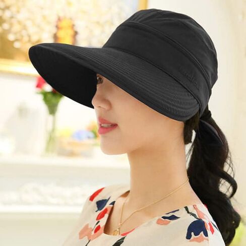 Women Beach Hat Wide Brim Summer Sun Fishing Hat UPF 50+ Protection Zip Off 2 in 1 Visors Packable for Outdoor Travel Camping in Kuwait