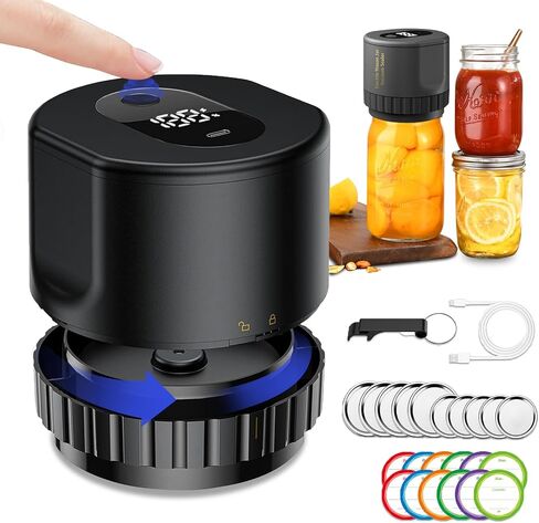 Electric Mason Jar Vacuum Sealer - Mason Jar Vacuum Sealer Kit, Vacuum Sealer for Jars for Food Storage with Regular and Wide Mouth Mason Jar Lids in Saudi Arabia