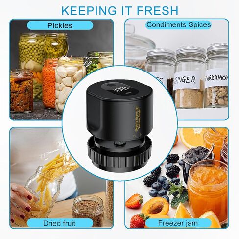 Electric Mason Jar Vacuum Sealer - Mason Jar Vacuum Sealer Kit, Vacuum Sealer for Jars for Food Storage with Regular and Wide Mouth Mason Jar Lids in Saudi Arabia