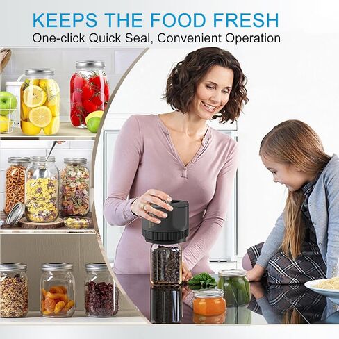 Electric Mason Jar Vacuum Sealer - Mason Jar Vacuum Sealer Kit, Vacuum Sealer for Jars for Food Storage with Regular and Wide Mouth Mason Jar Lids in Saudi Arabia