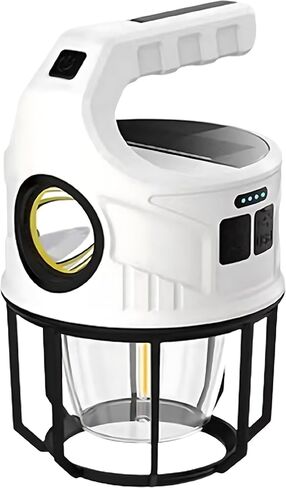 500LM, Lightweight Solar Camping Lights & Lanterns, Camping Lantern Rechargeable Camping led Light, Dual Light,IPX4 Waterproof, Power Outage Light, Emergency Power, Outdoor, Hiking, Fishing(Frosting) in Kuwait