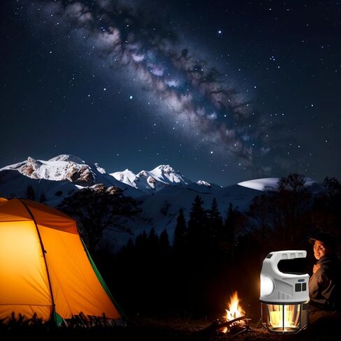 500LM, Lightweight Solar Camping Lights & Lanterns, Camping Lantern Rechargeable Camping led Light, Dual Light,IPX4 Waterproof, Power Outage Light, Emergency Power, Outdoor, Hiking, Fishing(Frosting) in Kuwait