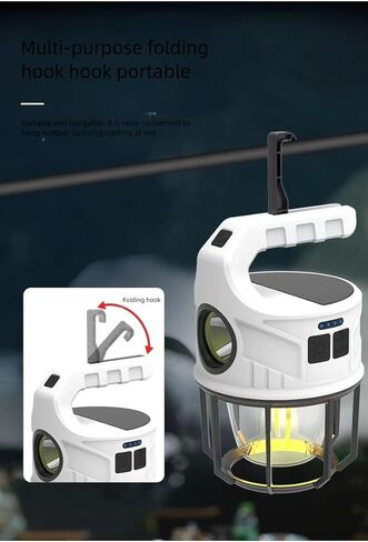 500LM, Lightweight Solar Camping Lights & Lanterns, Camping Lantern Rechargeable Camping led Light, Dual Light,IPX4 Waterproof, Power Outage Light, Emergency Power, Outdoor, Hiking, Fishing(Frosting) in Kuwait