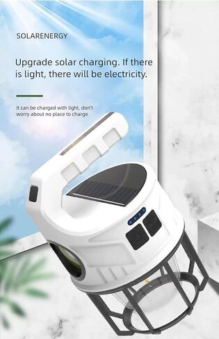 500LM, Lightweight Solar Camping Lights & Lanterns, Camping Lantern Rechargeable Camping led Light, Dual Light,IPX4 Waterproof, Power Outage Light, Emergency Power, Outdoor, Hiking, Fishing(Frosting) in Kuwait