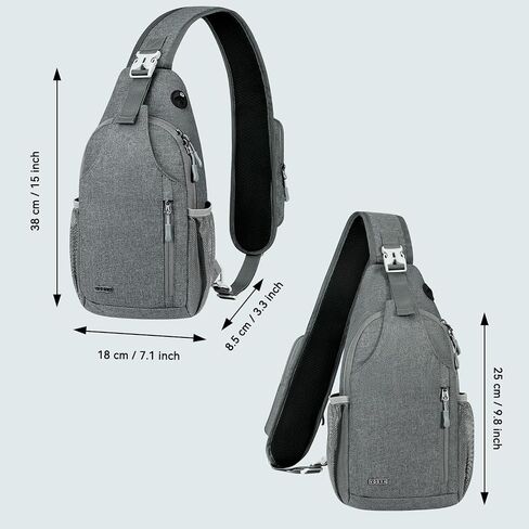 حقيبة ظهر Voova Crossbody Sling للرجال والنساء، حقيبة صدر للمشي لمسافات طويلة أثناء السفر، حقيبة ظهر صغيرة فوق الكتف in Kuwait