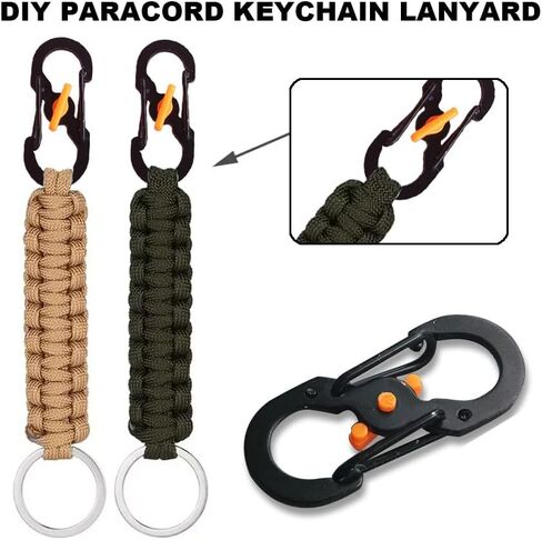 2 Pack MicroLock Stainless Steel with Locking Dual Sided Gates Keep Keys Secure with Carabiner Key Holder Black in Kuwait