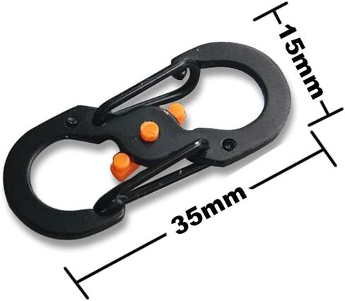 2 Pack MicroLock Stainless Steel with Locking Dual Sided Gates Keep Keys Secure with Carabiner Key Holder Black in Kuwait