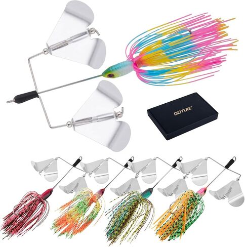 Goture الصيد السحر Buzzbaits، 5pcs الطعوم الطنانة، محاصر الطعوم الطنانة الصيد السحر، 3/4 أوقية Buzzbait عدة، الطعوم الدوار متعدد الألوان لسمك السلمون المرقط، باس الصيد المياه العذبة المياه المالحة in Saudi Arabia