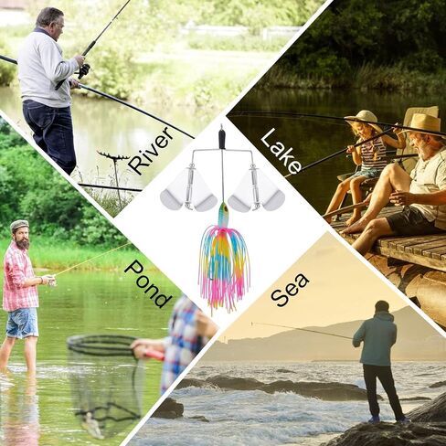 Goture الصيد السحر Buzzbaits، 5pcs الطعوم الطنانة، محاصر الطعوم الطنانة الصيد السحر، 3/4 أوقية Buzzbait عدة، الطعوم الدوار متعدد الألوان لسمك السلمون المرقط، باس الصيد المياه العذبة المياه المالحة in Saudi Arabia