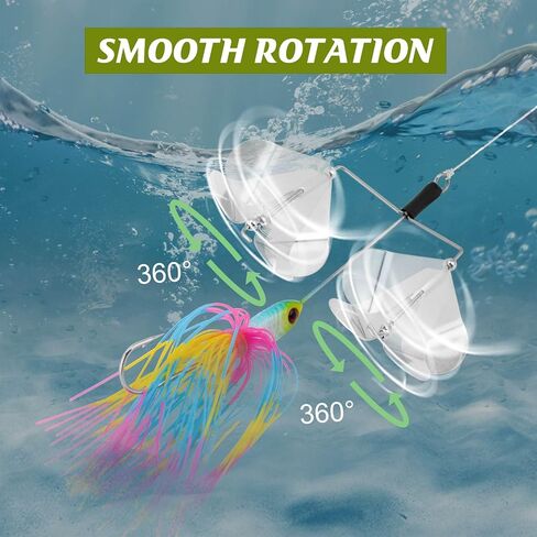Goture الصيد السحر Buzzbaits، 5pcs الطعوم الطنانة، محاصر الطعوم الطنانة الصيد السحر، 3/4 أوقية Buzzbait عدة، الطعوم الدوار متعدد الألوان لسمك السلمون المرقط، باس الصيد المياه العذبة المياه المالحة in Saudi Arabia