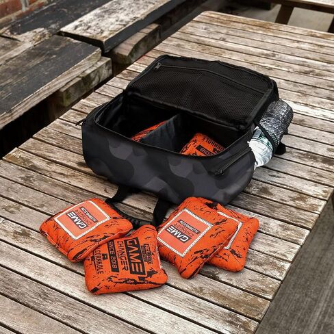 Cornhole Backpack Camo with Cooler Compartment, Holds up to 3-4 Sets (12-16 Bags), Bottle Opener, Cooler Holds up to 12 cans in Saudi Arabia