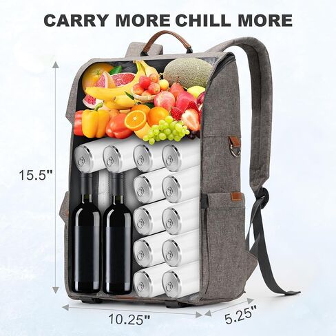 Picnic Backpack Cooler - Insulated Cooler Bag with Water Resistanted Compartment, Lightweight, Portable Soft for Beach, Camping, Hiking, Park - 26 Cans Capacity, Lunch Backpack for Women & Men in Saudi Arabia