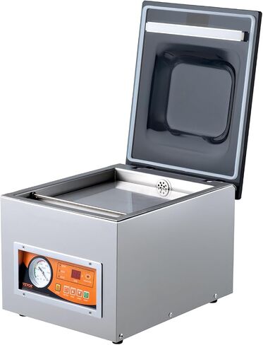 VEVOR Chamber Vacuum Sealer، قوة الختم 260 واط، آلة تعبئة الفراغ للأطعمة الرطبة واللحوم والمخللات وأكثر من ذلك، حجم صغير بطول إغلاق 10.2 بوصة، مطبق في المطبخ المنزلي والاستخدام التجاري in Saudi Arabia
