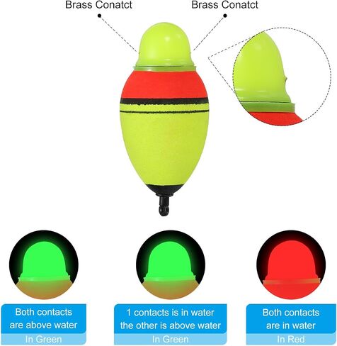 PATIKIL Lighted Fishing Slip Bobbers with Battery, EVA Light Up Fishing Float for Night Fishing in Saudi Arabia
