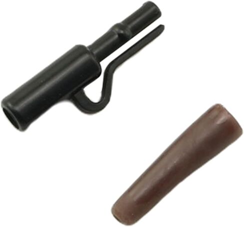 50sets Black Carp Fishing Sleeve Safety Clip Fishing Fixing Line Quick Changing Connector Sleeve Safety Clip for Fishing Accessory in Saudi Arabia
