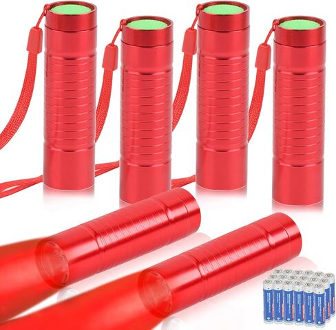 6 عبوات من كشاف LED أحمر صغير، مصباح يدوي أحمر شعلة حمراء لعلم الفلك والطيران والمراقبة الليلية ومراقبة الحيوانات in Kuwait