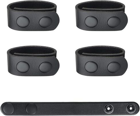 حافظات أحزمة للحزام المزدوج، حافظات أحزمة واجب سوداء لقانون الشرطة، حافظة من السيليكون لحزام 2¼ بوصة، ملحقات شبكة أمان مخفية للحمل مع أزرار كبس (4 عبوات) in Kuwait