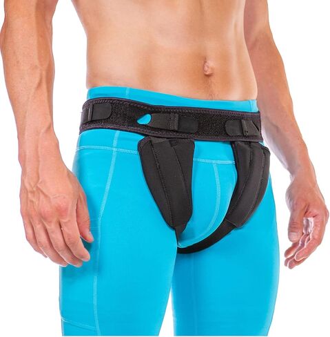 BraceAbility Inguinal Hernia Belt - Supportive Groin Truss With Removable Left and Right Compression Pads For Pre or Post-Surgical Scrotal, Femoral, Single and Double Hernias in Men and Women (XL) in Saudi Arabia