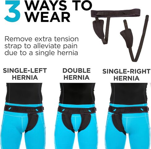 BraceAbility Inguinal Hernia Belt - Supportive Groin Truss With Removable Left and Right Compression Pads For Pre or Post-Surgical Scrotal, Femoral, Single and Double Hernias in Men and Women (XL) in Saudi Arabia
