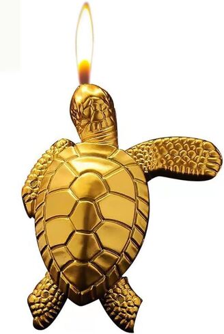Butane Torch Lighter - Soft Flame Lighter, Refillable Adjustable Cool Lighters Desktop Portable Lighter Golden Turtle Lighter, Men Gift (Without Gas) in Saudi Arabia