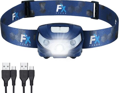FX FFEXS LED Headlamp Rechargeable - Waterproof Head Lamp Headlight - Head Lights for Forehead - Head Lamps LED Rechargeable - Super Bright Headlamps for Adults - 5Mode Head Flashlight Running Hiking in Saudi Arabia