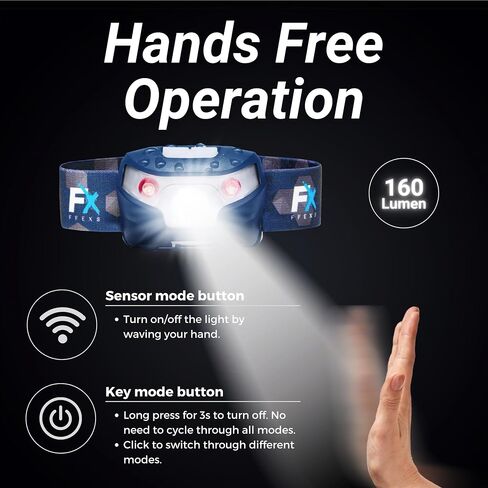 FX FFEXS LED Headlamp Rechargeable - Waterproof Head Lamp Headlight - Head Lights for Forehead - Head Lamps LED Rechargeable - Super Bright Headlamps for Adults - 5Mode Head Flashlight Running Hiking in Saudi Arabia