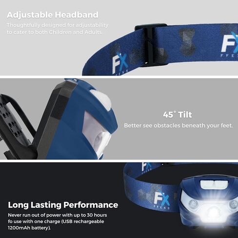 FX FFEXS LED Headlamp Rechargeable - Waterproof Head Lamp Headlight - Head Lights for Forehead - Head Lamps LED Rechargeable - Super Bright Headlamps for Adults - 5Mode Head Flashlight Running Hiking in Saudi Arabia