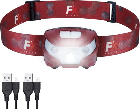 FX FFEXS LED Headlamp Rechargeable - Waterproof Head Lamp Headlight - Head Lights for Forehead - Head Lamps LED Rechargeable - Super Bright Headlamps for Adults - 5Mode Head Flashlight Running Hiking in Saudi Arabia