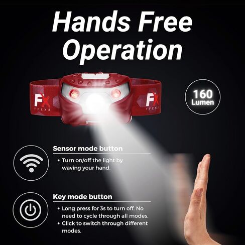 FX FFEXS LED Headlamp Rechargeable - Waterproof Head Lamp Headlight - Head Lights for Forehead - Head Lamps LED Rechargeable - Super Bright Headlamps for Adults - 5Mode Head Flashlight Running Hiking in Saudi Arabia