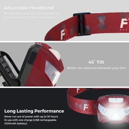 FX FFEXS LED Headlamp Rechargeable - Waterproof Head Lamp Headlight - Head Lights for Forehead - Head Lamps LED Rechargeable - Super Bright Headlamps for Adults - 5Mode Head Flashlight Running Hiking in Saudi Arabia