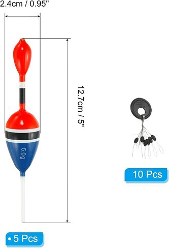 PATIKIL Slip Bobbers Float with Bobber Stop, Balsa Wood Slide Floats Fishing Cork for Crappie Panfish Trout Bass in Saudi Arabia