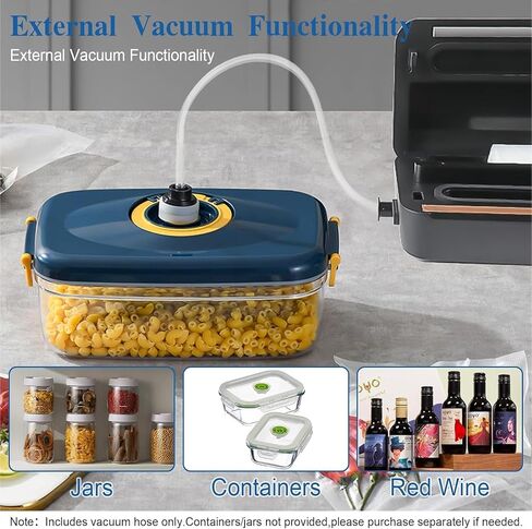 Vacuum Sealer Machine-130w Vacuum Sealer For Food, Multi-Bag Continuous Sealing,Built-in Cutter|Bag Roll Slot|Digital Countdown,Multi-Function 6-in-1 Food Saver Vacuum Sealer Machine,Wet or Dry,Gift. in Saudi Arabia