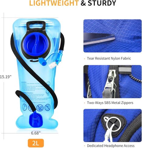 حقيبة ظهر مرطبة سعة 20 لترًا مع المثانة المائية 2 لتر، حقيبة نهارية كبيرة للتخزين والمشي لمسافات طويلة للرجال والنساء، حقيبة ظهر مائية عازلة خفيفة الوزن لركوب الدراجات والجري والتزلج والرحلات والتخييم in Kuwait