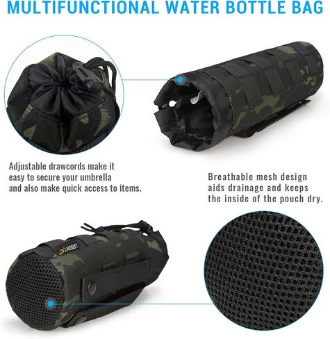 LeiosnTac Tactical Water Bottle Bag MOLLE Adjustable Drawstring Bottle Cage, Military PVC Waterproof Water Bottle Bag in Saudi Arabia