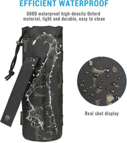 LeiosnTac Tactical Water Bottle Bag MOLLE Adjustable Drawstring Bottle Cage, Military PVC Waterproof Water Bottle Bag in Saudi Arabia
