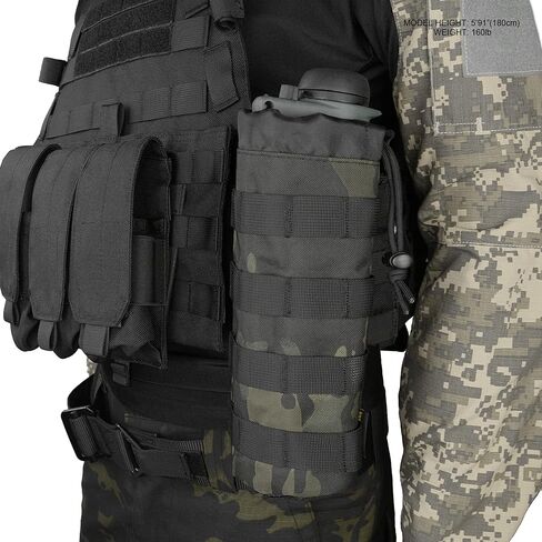LeiosnTac Tactical Water Bottle Bag MOLLE Adjustable Drawstring Bottle Cage, Military PVC Waterproof Water Bottle Bag in Saudi Arabia